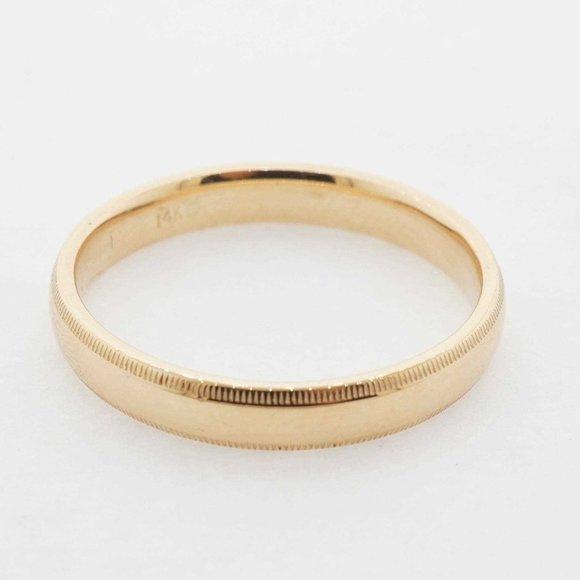 Estate Sale 14k Yellow Gold Wedding Band 4.00mm Wide Unisex Ring Size 13.25